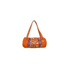 Orange Rhinestone Barrel Bags