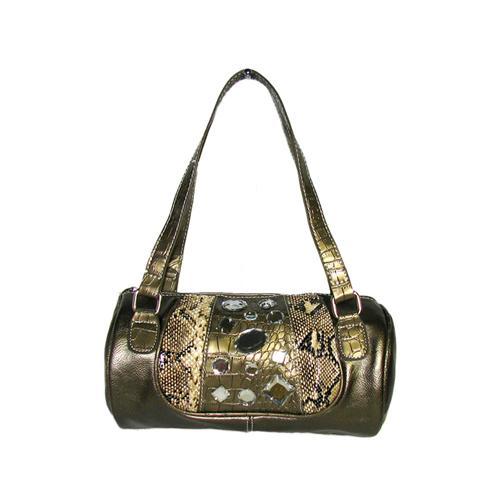 Pewter Rhinestone Barrel Bags