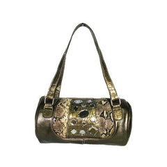 Pewter Rhinestone Barrel Bags