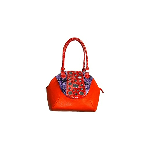 Orange Rhinestone Bowler