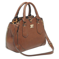 Satchel Style Purse with Holster Chestnut/Leopard