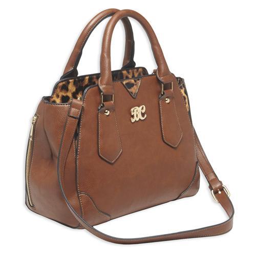 Satchel Style Purse with Holster Chestnut/Leopard