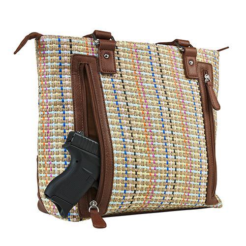 VISM Concealed Carry Woven Tote Brown