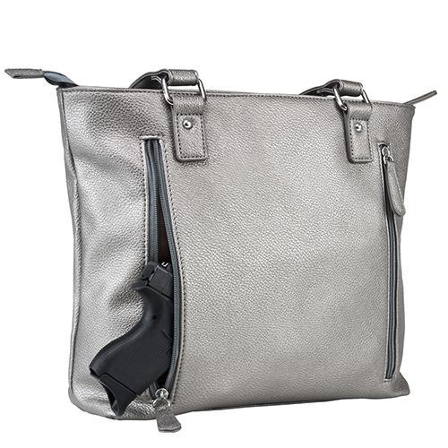 VISM Concealed Carry Quilted Tote Gray