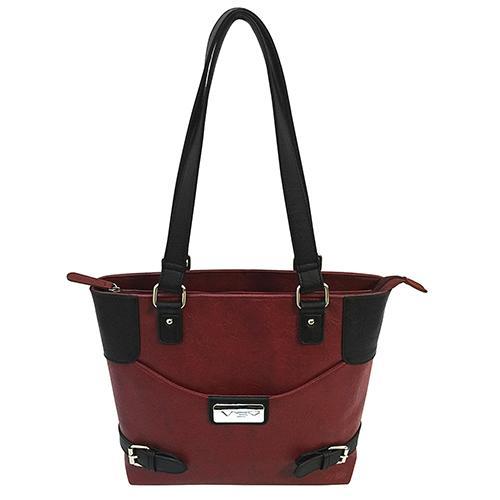 VISM Concealed Carry Satchel Burgundy with Black Trim, Small