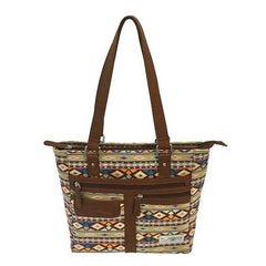VISM Concealed Carry Printed Tote Brown