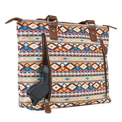 VISM Concealed Carry Printed Tote Brown