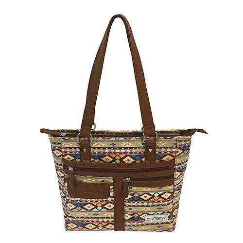 VISM Concealed Carry Printed Tote Brown