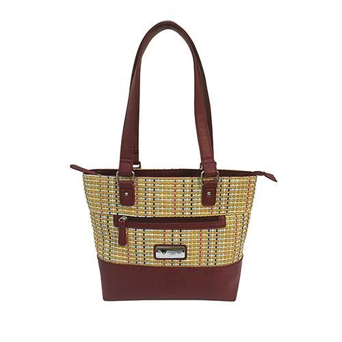VISM Concealed Carry Woven Tote Burgundy