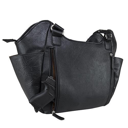 VISM Concealed Carry Hobo Bag Black, Large