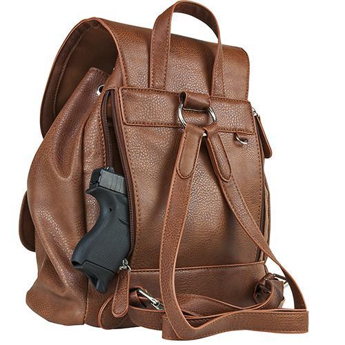 Concealed Carry Womens Backpack Brown