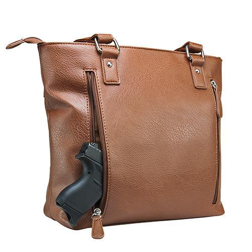 VISM Concealed Carry Tote Bag Brown