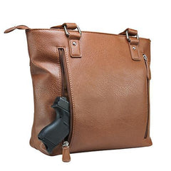 VISM Concealed Carry Tote Bag Brown