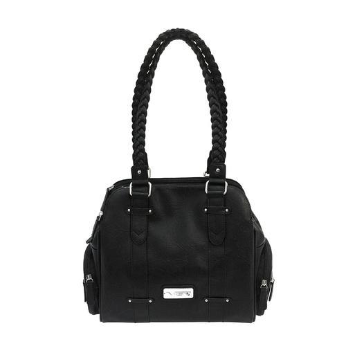 Concealed Carry Braided Shoulder Bag Black