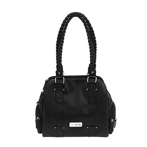 Concealed Carry Braided Shoulder Bag Black