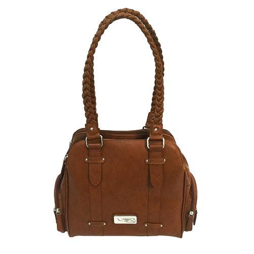Concealed Carry Braided Shoulder Bag Brown