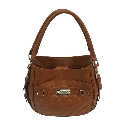 VISM Concealed Carry Quilted Hobo Bag Brown