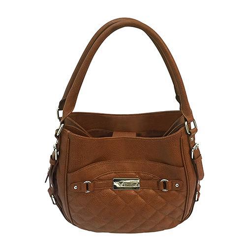 VISM Concealed Carry Quilted Hobo Bag Brown