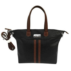 VISM Concealed Carry Satchel Black with Brown Trim