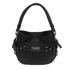 VISM Concealed Carry Quilted Hobo Bag Black