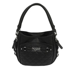 VISM Concealed Carry Quilted Hobo Bag Black