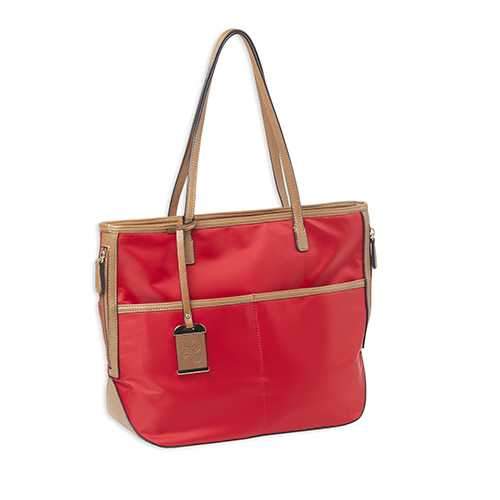 Tote Style Nylon Purse with Holsters, Bright Red