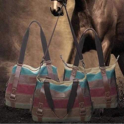 VIVA VOYAGE Canvas Shoulder Bag From Journey Collection with FREE GIFT of RFID Card Protector Wallet