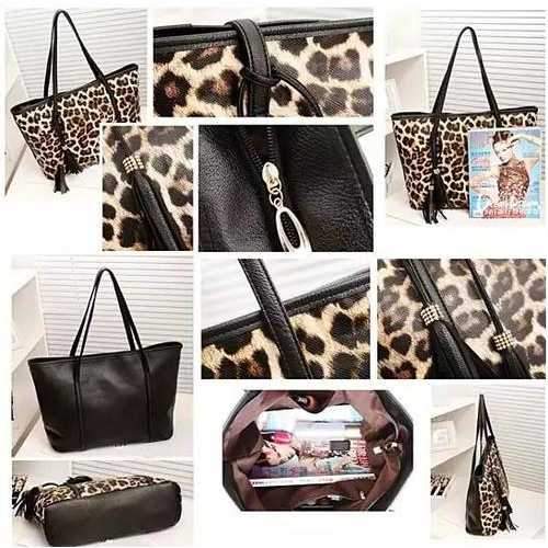 Leotta Tasseled Tote Leopard Style Bag