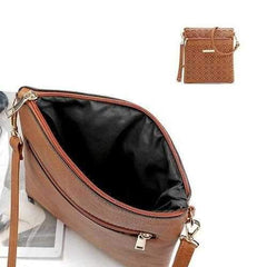 Classic Square Crossbody Bag with Floral Cutout Accent