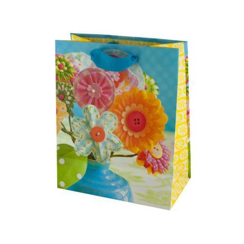 Fabric Flower Print Gift Bag ( Case of 108 )