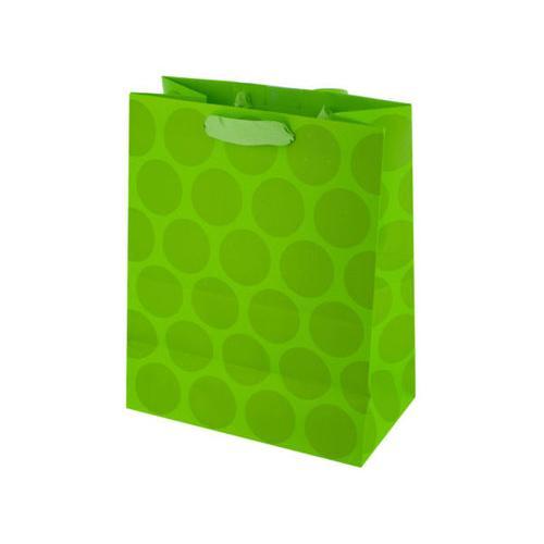 Medium Lime Green Dots Gift Bag ( Case of 108 )