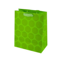 Medium Lime Green Dots Gift Bag ( Case of 72 )