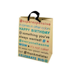 Large Birthday Editorial Craft Paper Gift Bag ( Case of 108 )