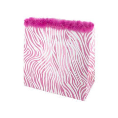 Large Pink Zebra Glitter Gift Bag ( Case of 72 )