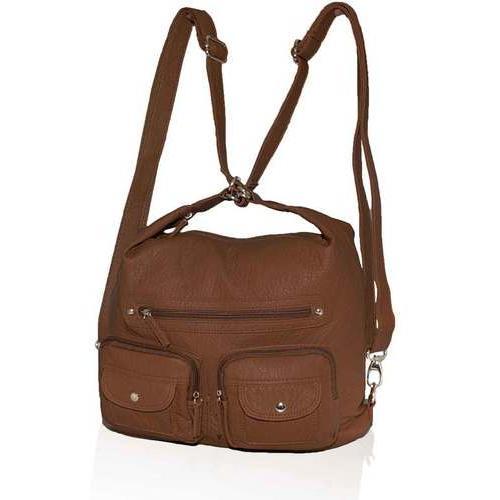 AFONiE- 3 In 1 Washable PU Series Handbag-Brown Color