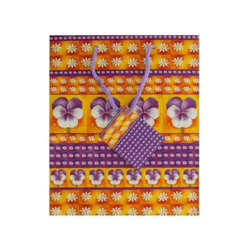 Medium Purple Floral Gift Bag ( Case of 108 )