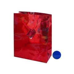 Large Red & Blue Holographic Gift Bag ( Case of 48 )