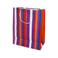 Medium Orange & Purple Striped Gift Bag ( Case of 48 )
