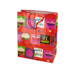 Medium Red Happy Birthday Gift Bag ( Case of 96 )