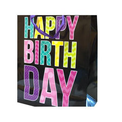 Black Happy Birthday Gift Bag ( Case of 72 )