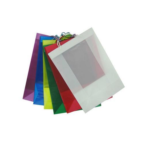 Transparent colored gift bags assorted ( Case of 48 )