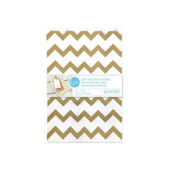 Gold Chevron Gift & Favor Bags Set ( Case of 60 )
