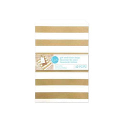 Gold Striped Gift & Favor Bags Set ( Case of 60 )