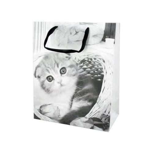 Large Black & White Puppies & Kittens Gift Bag ( Case of 72 )