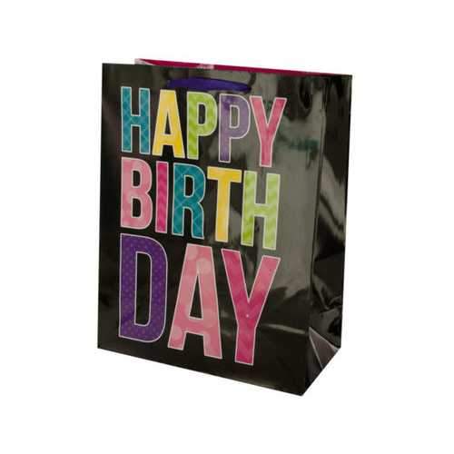 Black Birthday Gift Bag ( Case of 72 )