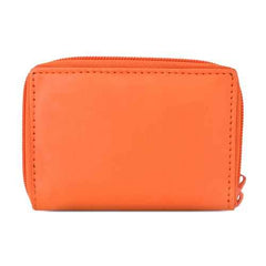 Leather Secure Cards Holder Wallet For Women-Orange