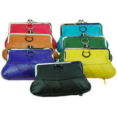 Luxurious Soft Leather Change Purse with Clasp Closure