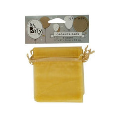 Gold Organza Bags with Ribbon Ties ( Case of 96 )