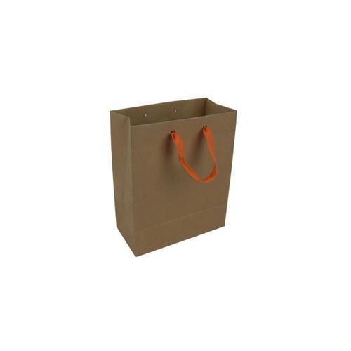 Kraft gift bag with ribbon handles ( Case of 48 )
